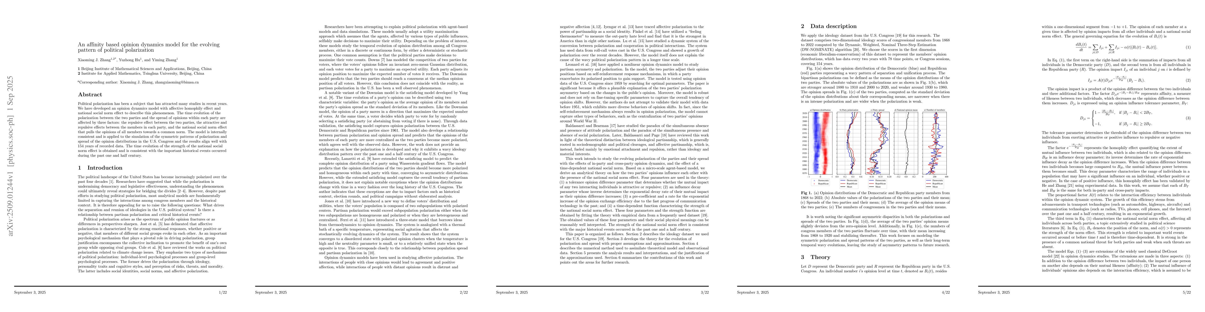 Thumbnail for An affinity based opinion dynamics model for the evolving pattern of
  political polarization