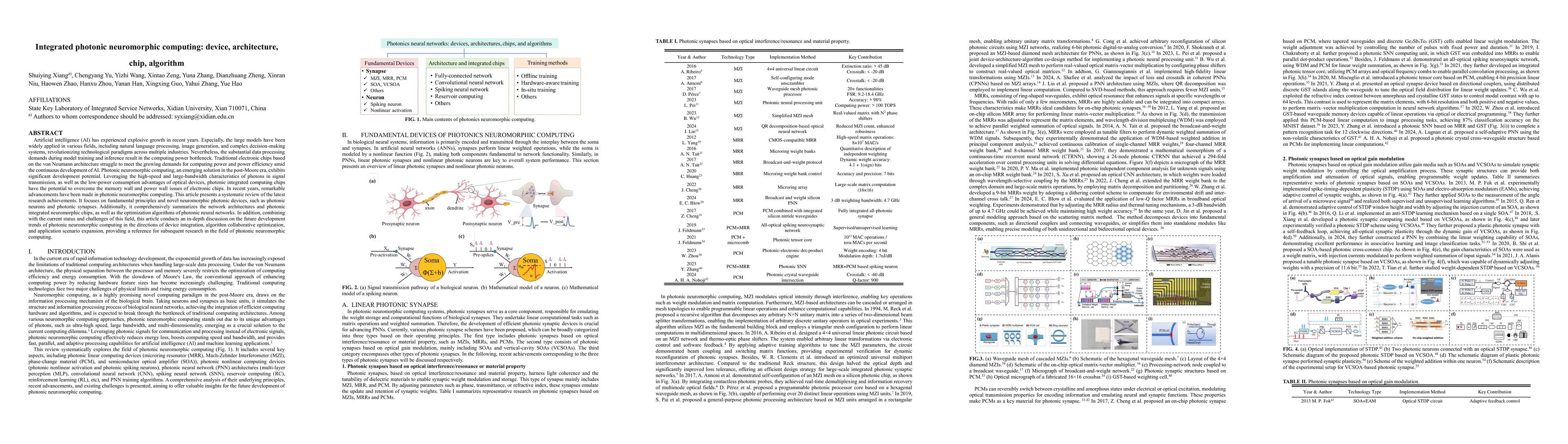 Thumbnail for Integrated photonic neuromorphic computing: device, architecture, chip,
  algorithm