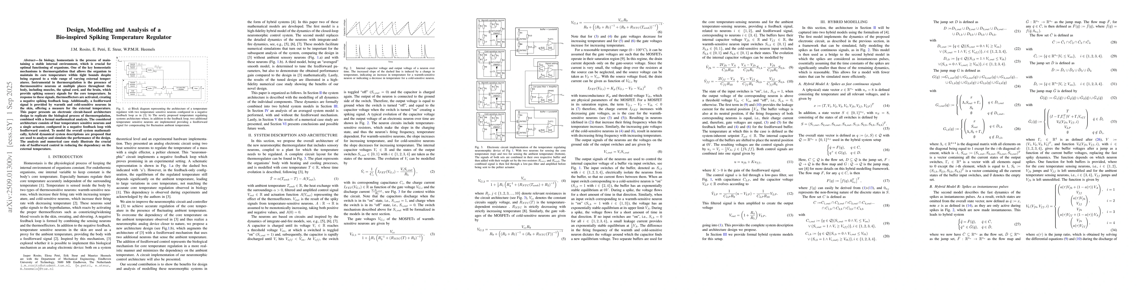 Thumbnail for Design, Modelling and Analysis of a Bio-inspired Spiking Temperature
  Regulator