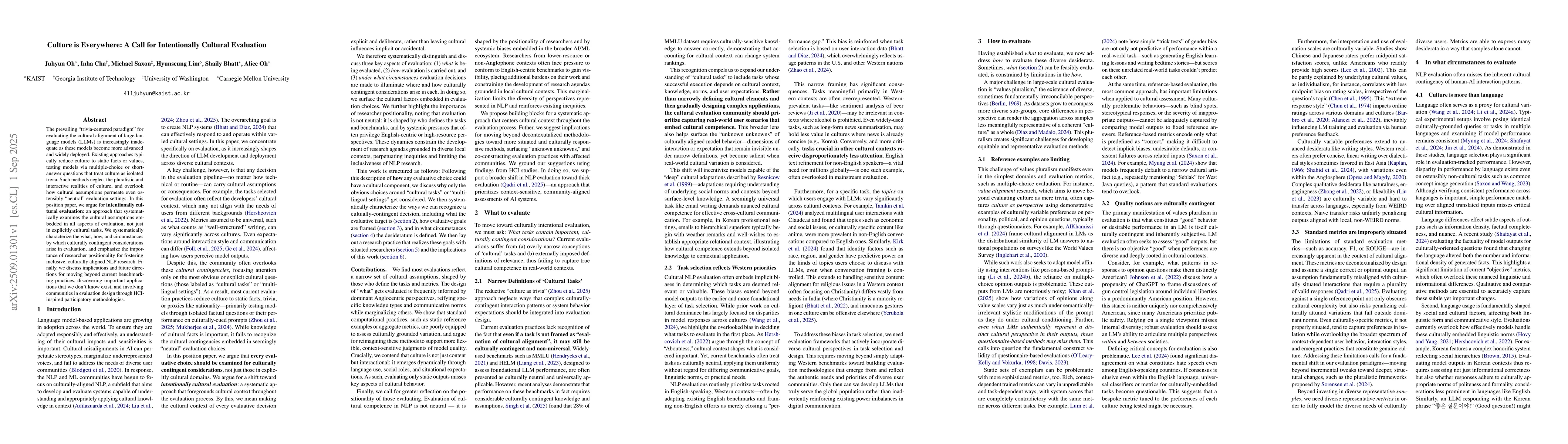 Thumbnail for Culture is Everywhere: A Call for Intentionally Cultural Evaluation
