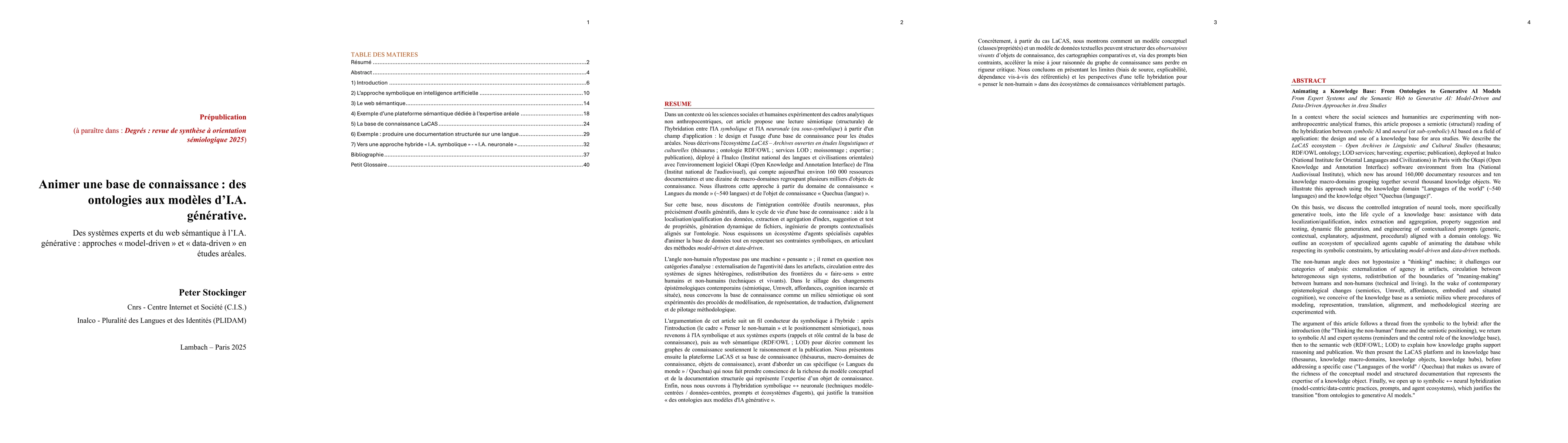 Thumbnail for Animer une base de connaissance: des ontologies aux mod{è}les d'I.A.
  g{é}n{é}rative