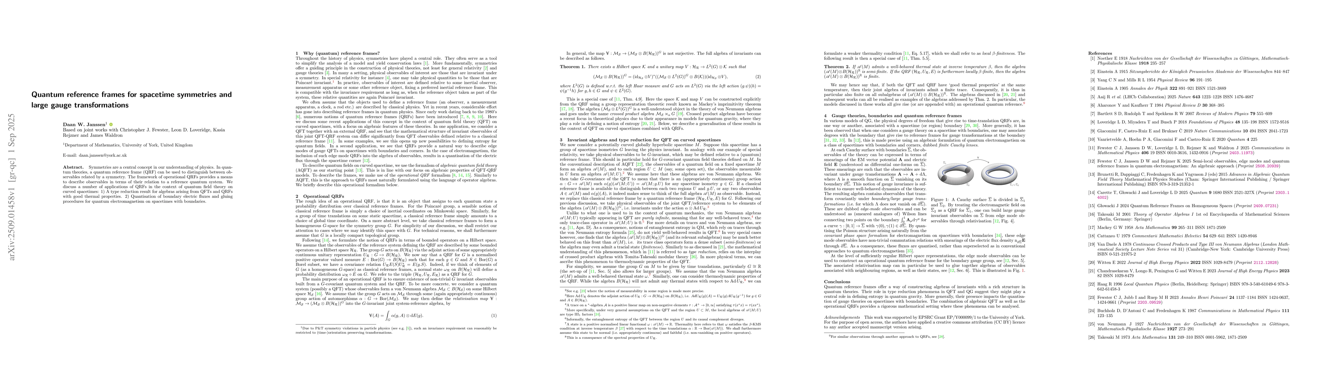 Thumbnail for Quantum reference frames for spacetime symmetries and large gauge
  transformations
