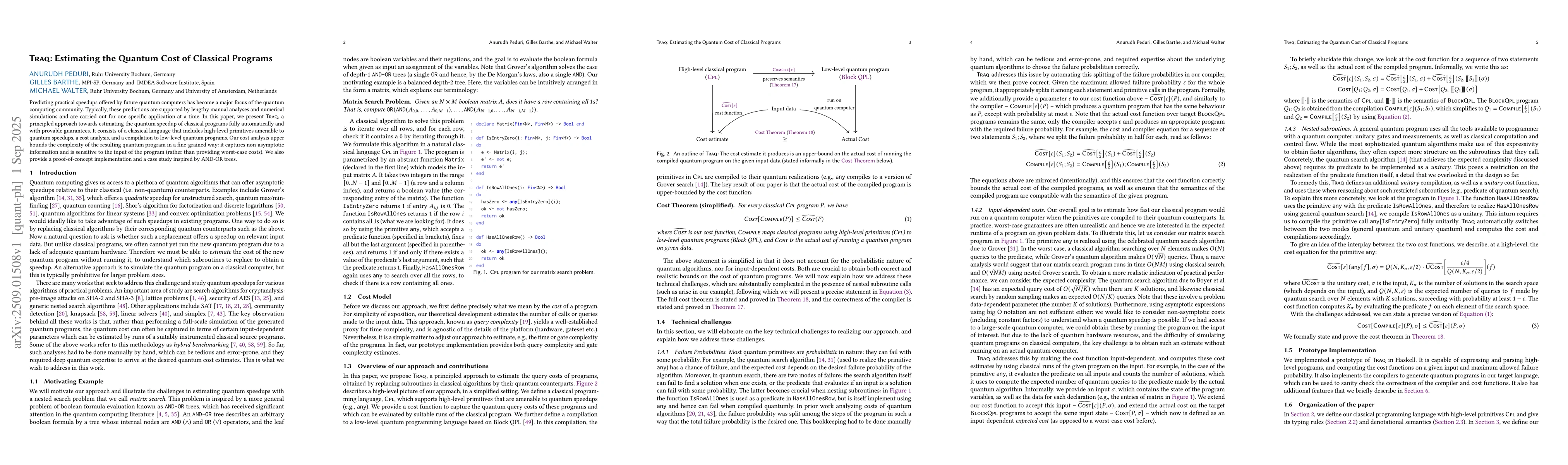Thumbnail for Traq: Estimating the Quantum Cost of Classical Programs