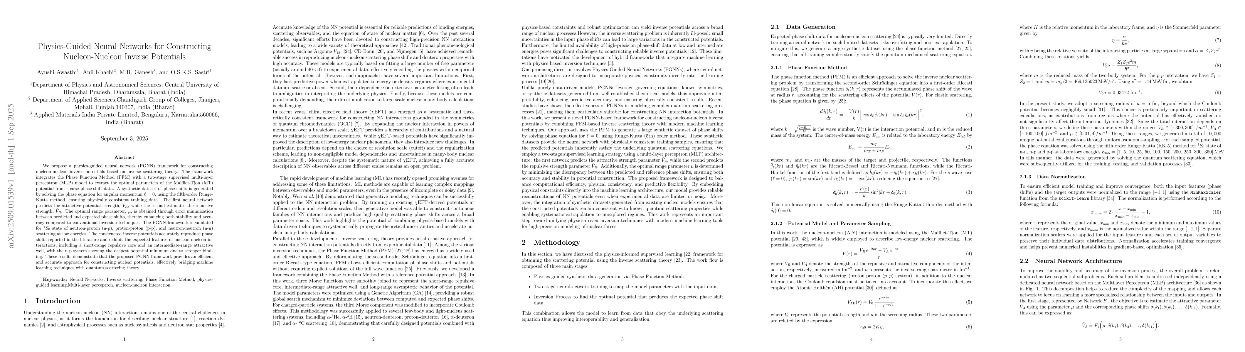 Thumbnail for Physics-Guided Neural Networks for Constructing Nucleon-Nucleon Inverse
  Potentials