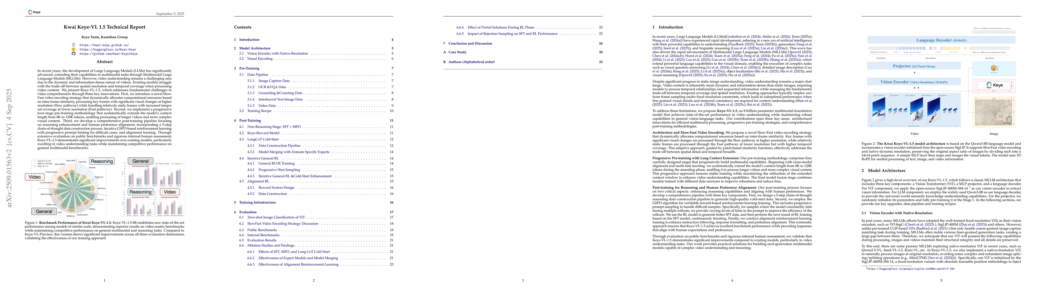 Thumbnail for Kwai Keye-VL 1.5 Technical Report