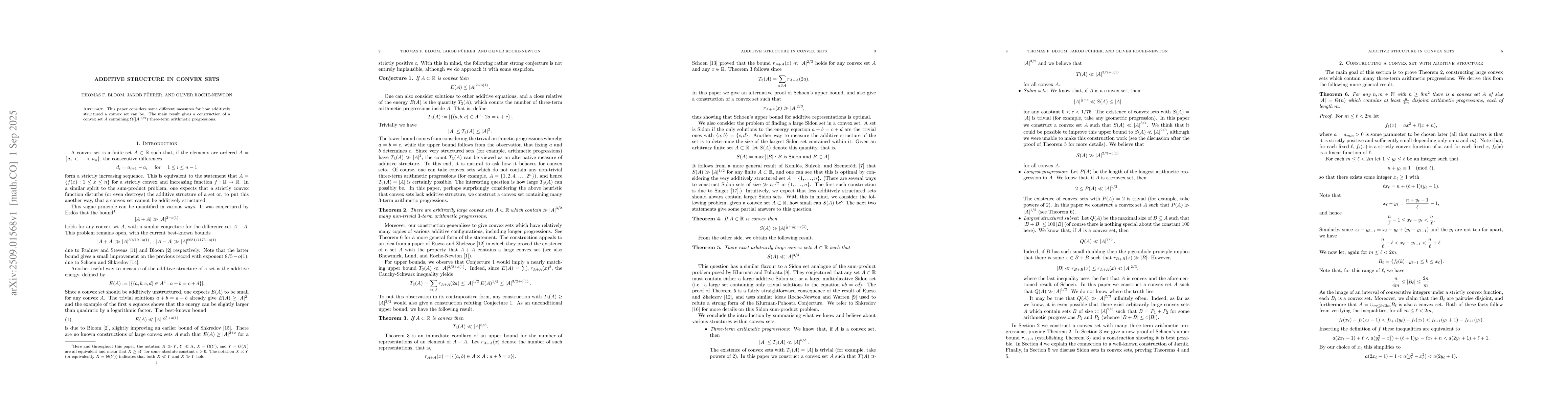 Thumbnail for Additive structure in convex sets
