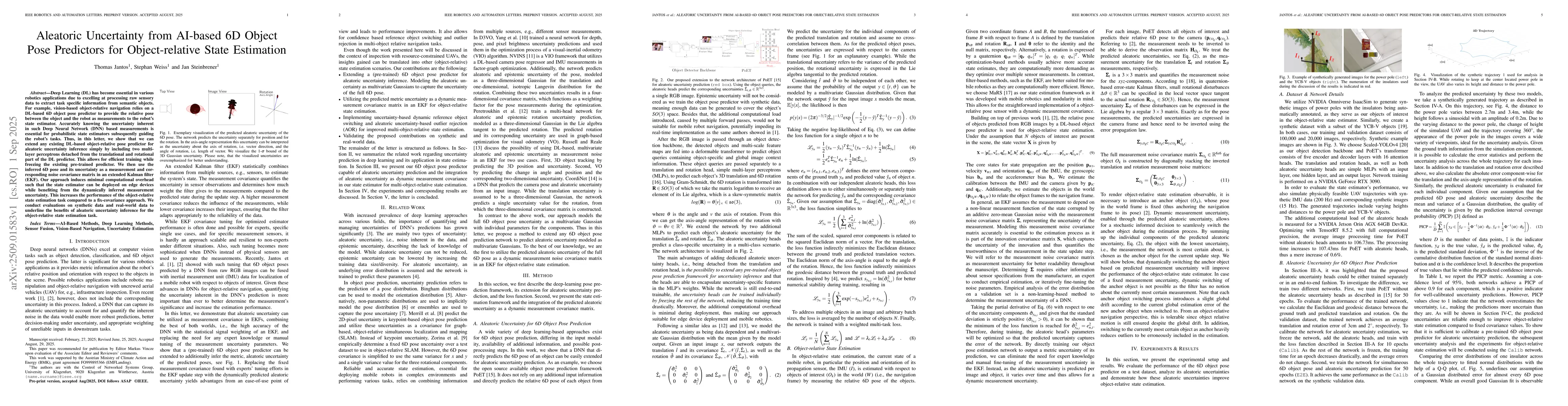 Thumbnail for Aleatoric Uncertainty from AI-based 6D Object Pose Predictors for
  Object-relative State Estimation