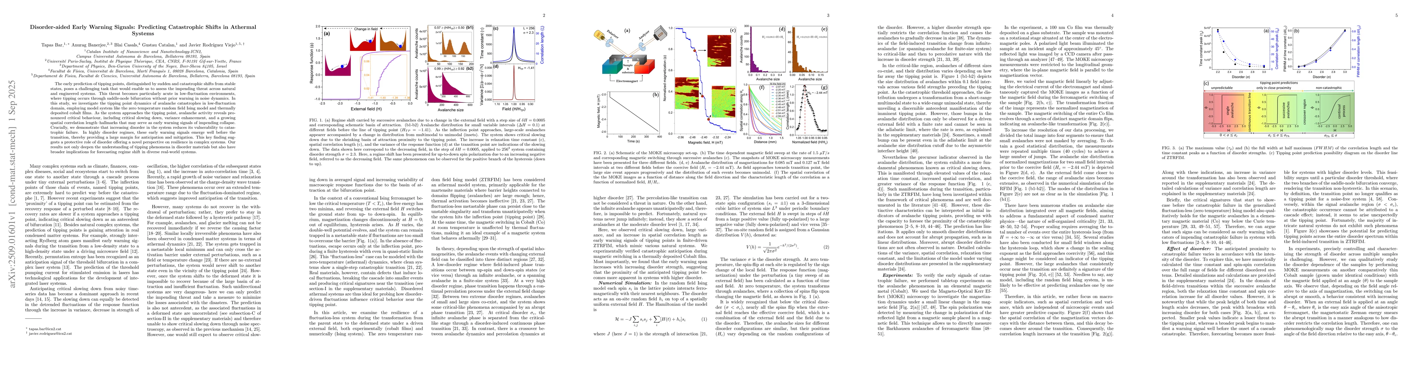Thumbnail for Disorder-aided Early Warning Signals: Predicting Catastrophic Shifts in
  Athermal Systems