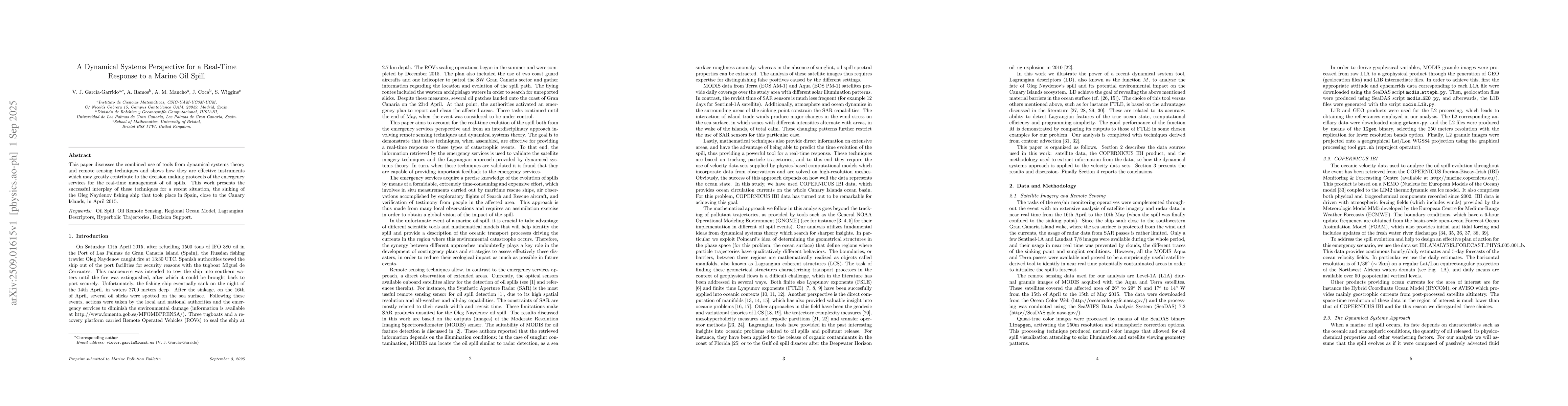 Thumbnail for Dynamical Systems Perspective for a Real-Time Response to a Marine Oil
  Spill