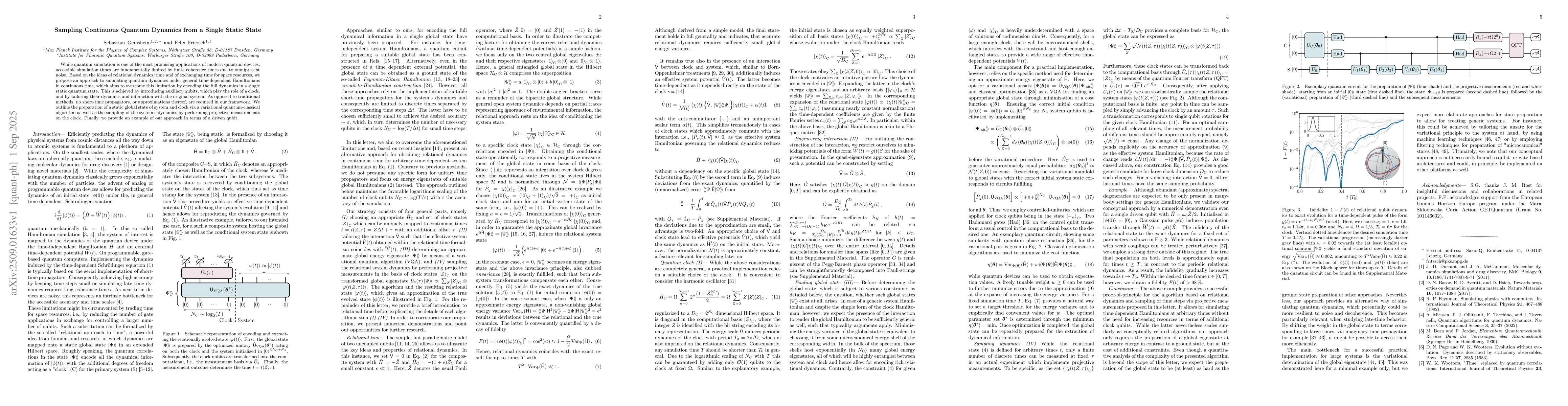 Thumbnail for Sampling Continuous Quantum Dynamics from a Single Static State
