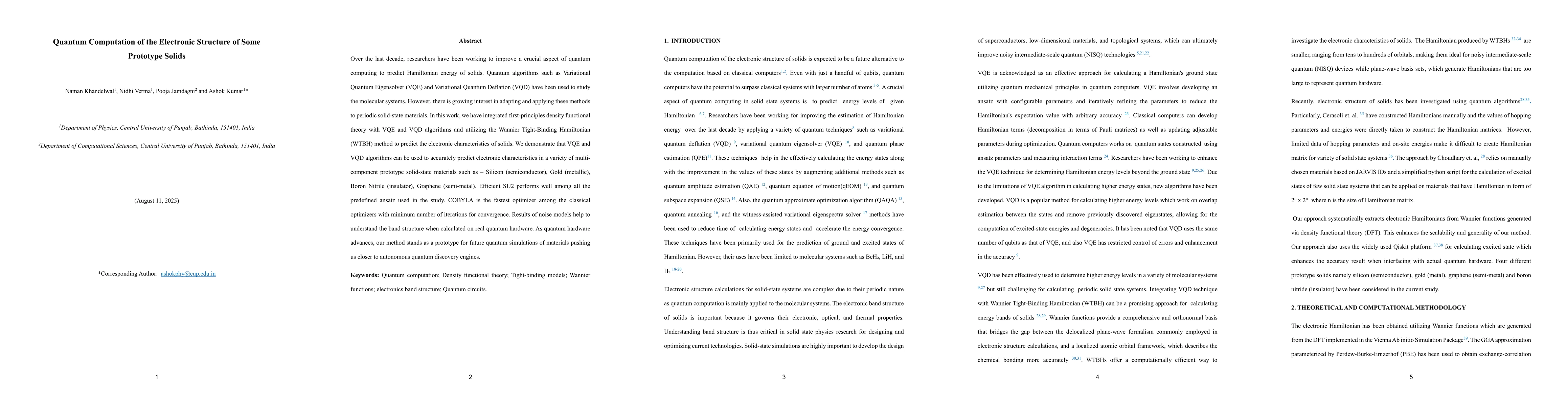 Thumbnail for Quantum Computation of the Electronic Structure of Some Prototype Solids