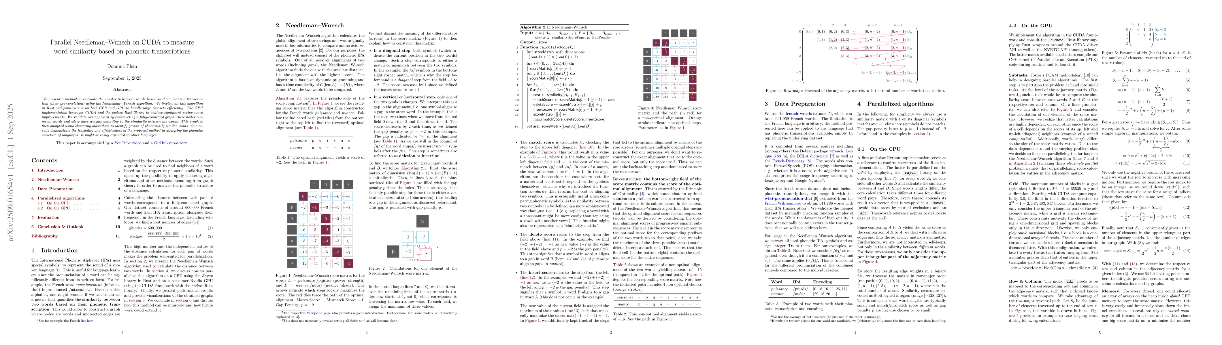Thumbnail for Parallel Needleman-Wunsch on CUDA to measure word similarity based on
  phonetic transcriptions