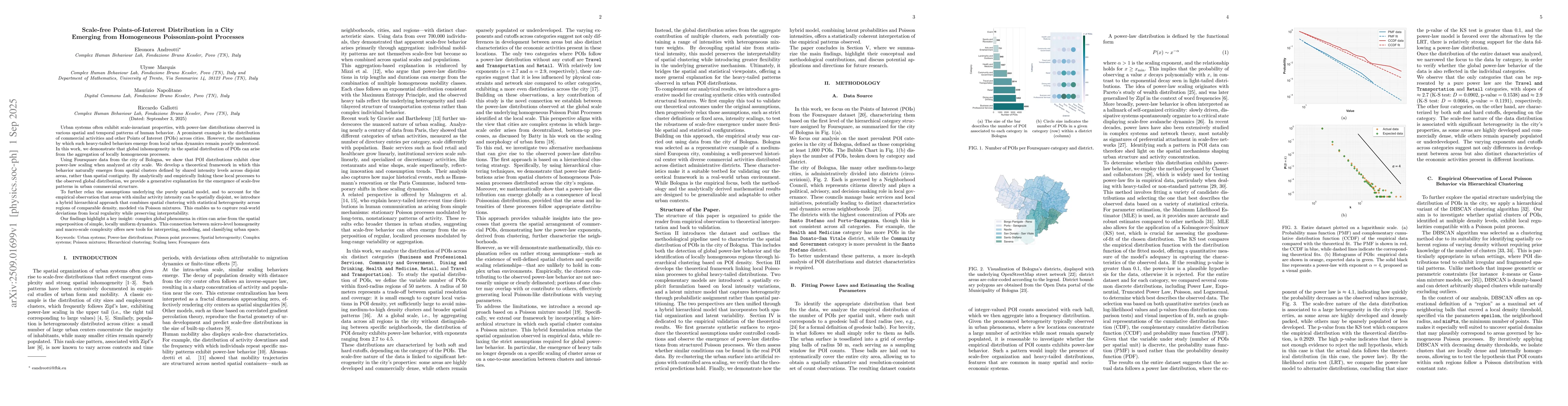 Thumbnail for Scale-free Points-of-Interest Distribution in a City Emerging from
  Homogeneous Poissonian-point Processes