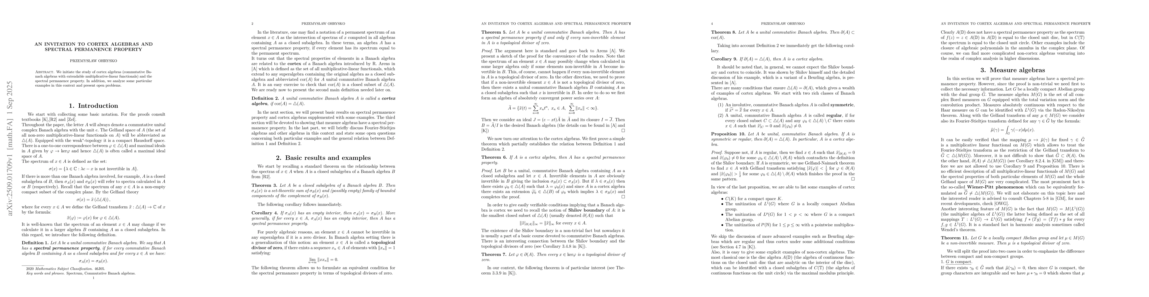 Thumbnail for An invitation to cortex algebras and spectral permanence property