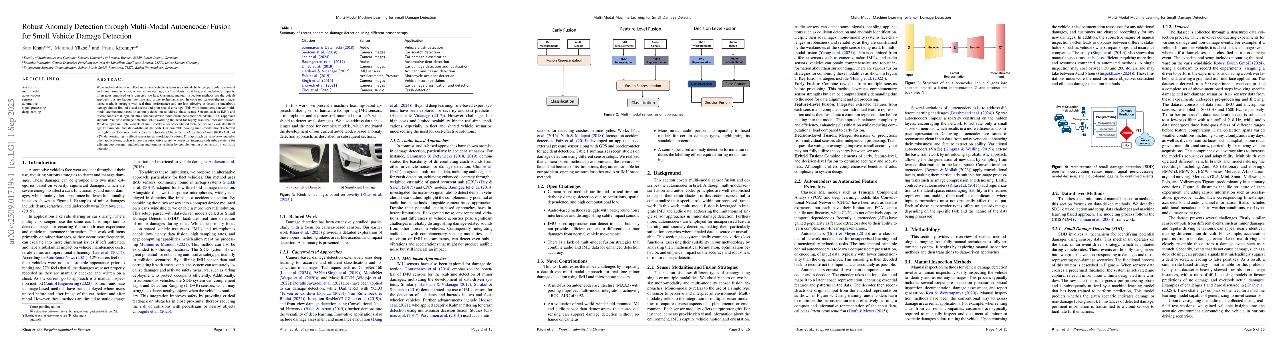 Thumbnail for Robust Anomaly Detection through Multi-Modal Autoencoder Fusion for
  Small Vehicle Damage Detection