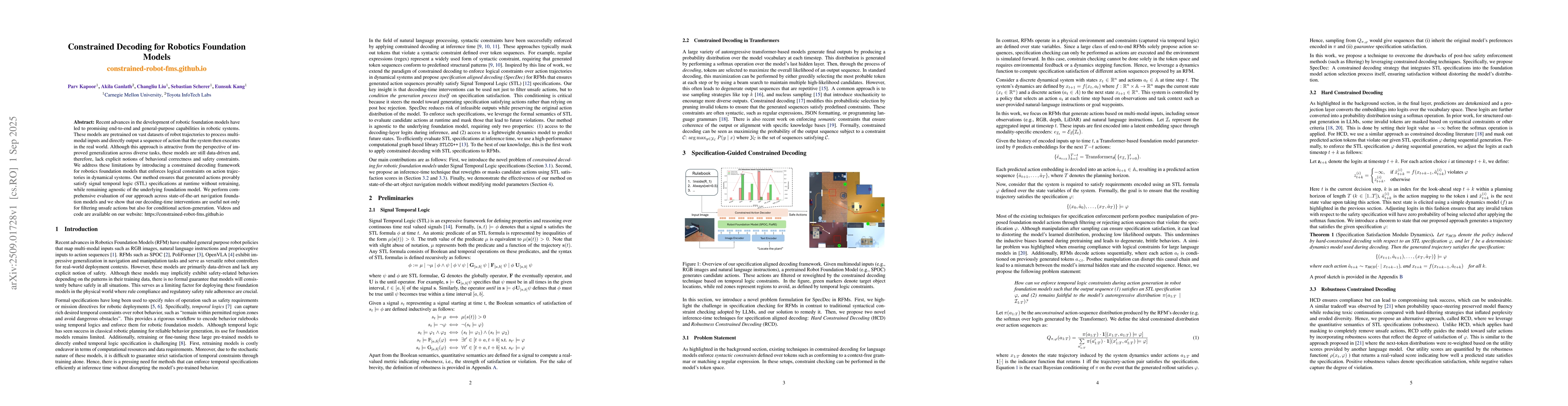 Thumbnail for Constrained Decoding for Robotics Foundation Models