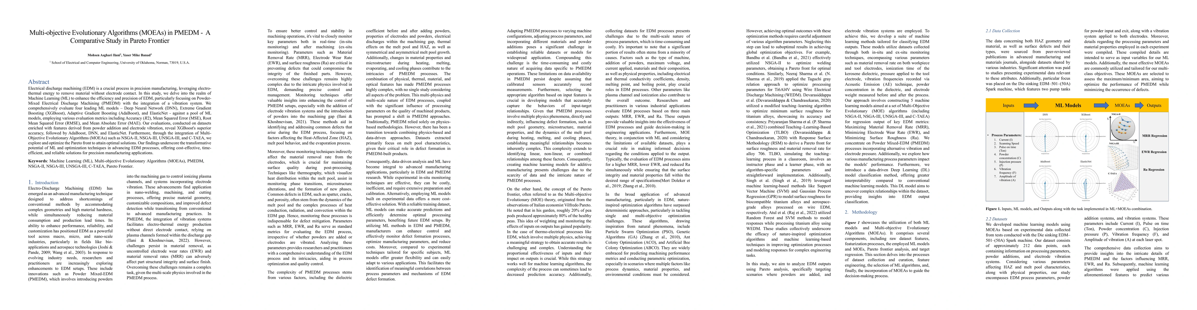 Thumbnail for Multi-objective Evolutionary Algorithms (MOEAs) in PMEDM -- A
  Comparative Study in Pareto Frontier