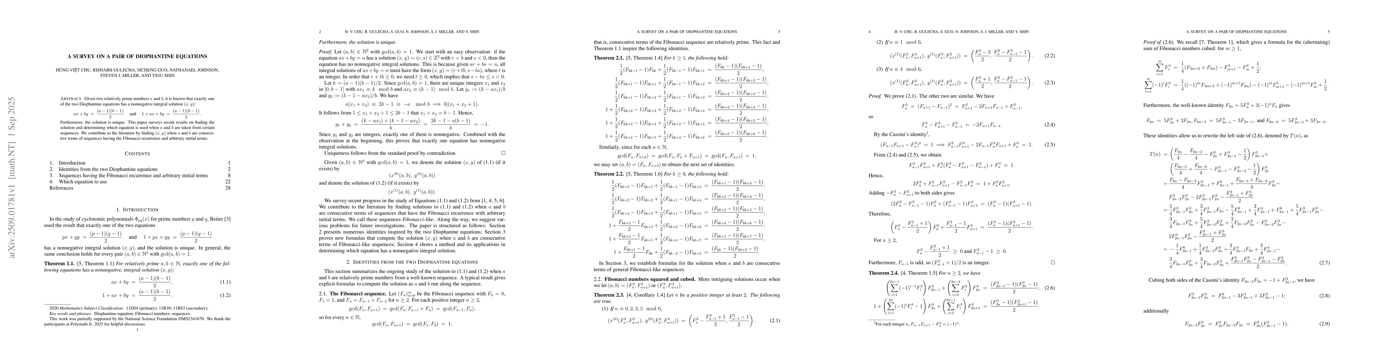 Thumbnail for A Survey on a Pair of Diophantine Equations