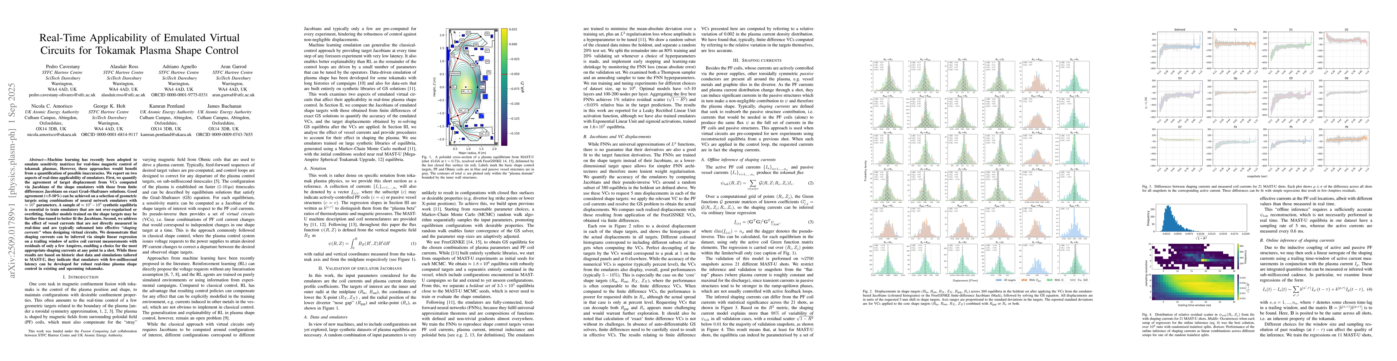 Thumbnail for Real-Time Applicability of Emulated Virtual Circuits for Tokamak Plasma
  Shape Control