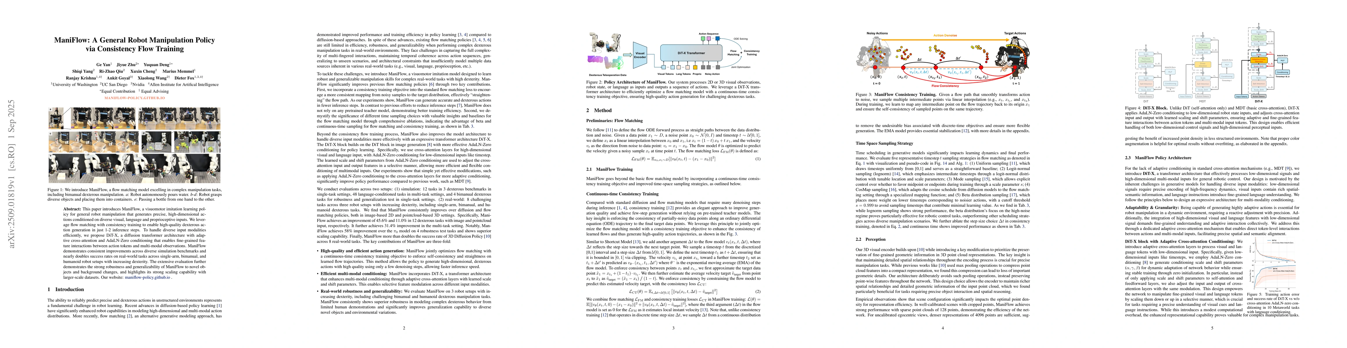 Thumbnail for ManiFlow: A General Robot Manipulation Policy via Consistency Flow
  Training