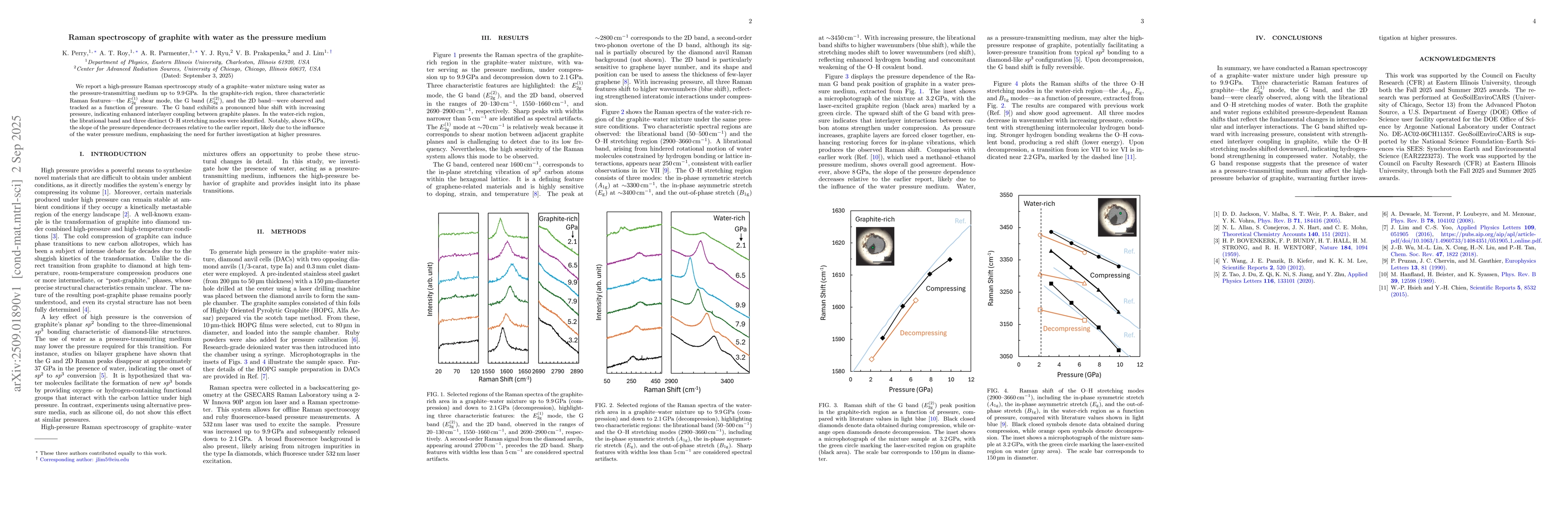 Thumbnail for Raman spectroscopy of graphite with water as the pressure medium
