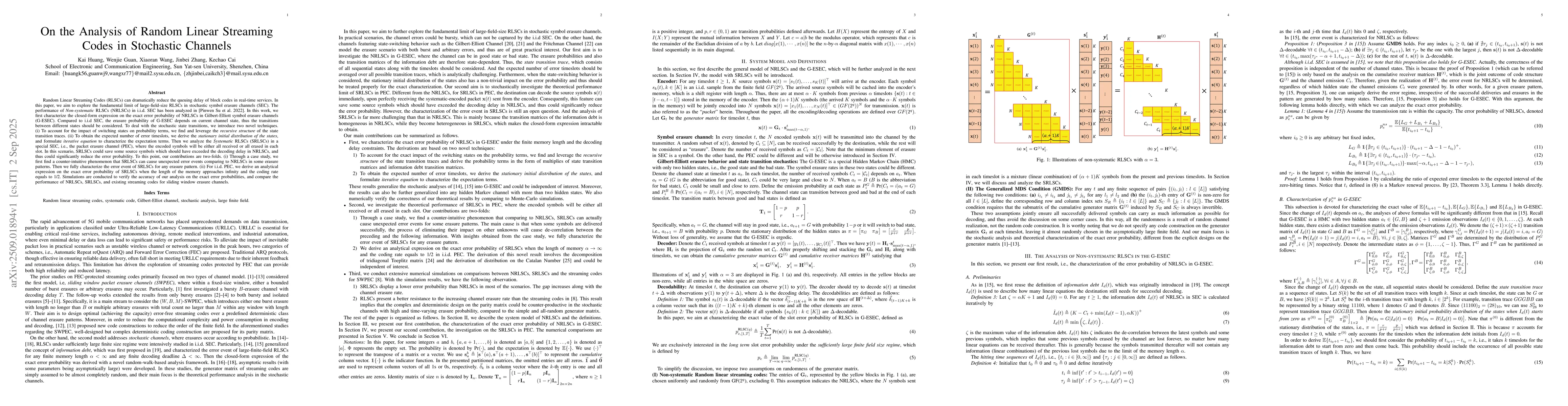 Thumbnail for On the Analysis of Random Linear Streaming Codes in Stochastic Channels