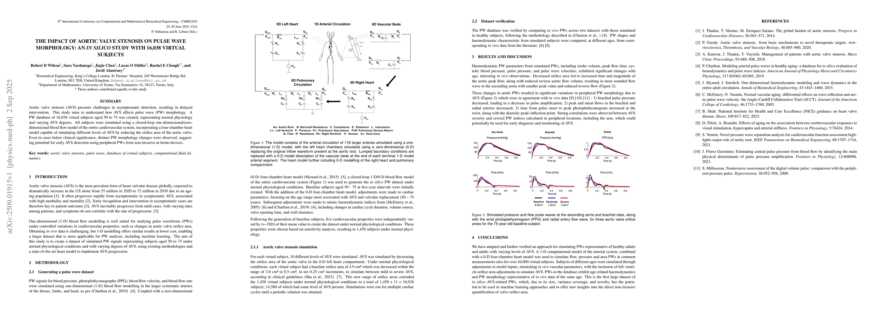 Thumbnail for The Impact of Aortic Valve Stenosis on Pulse Wave Morphology: An in
  silico study with 16,038 virtual subjects