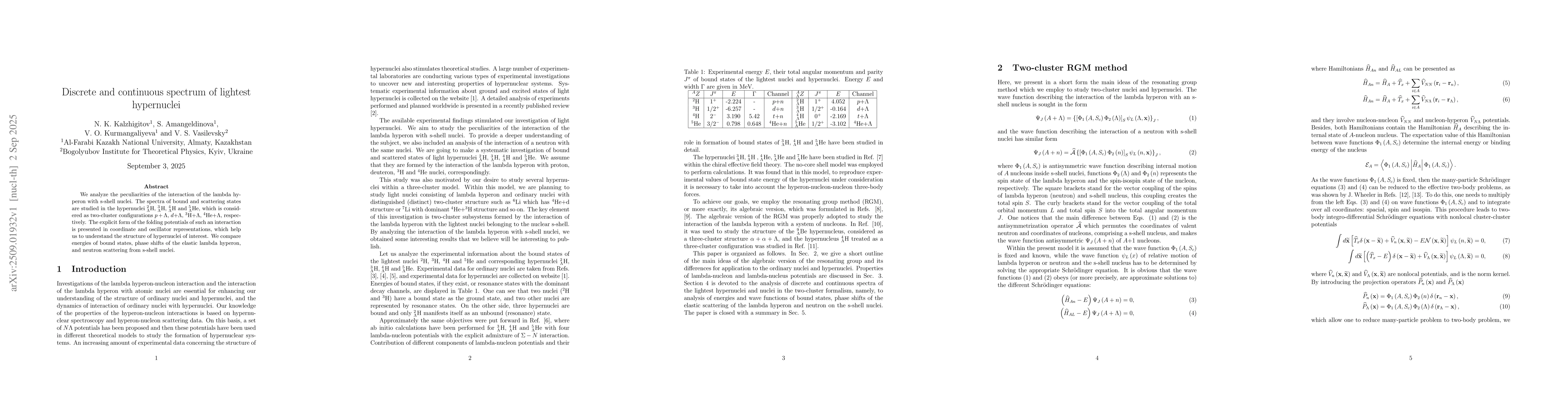 Thumbnail for Discrete and continuous spectrum of lightest hypernuclei