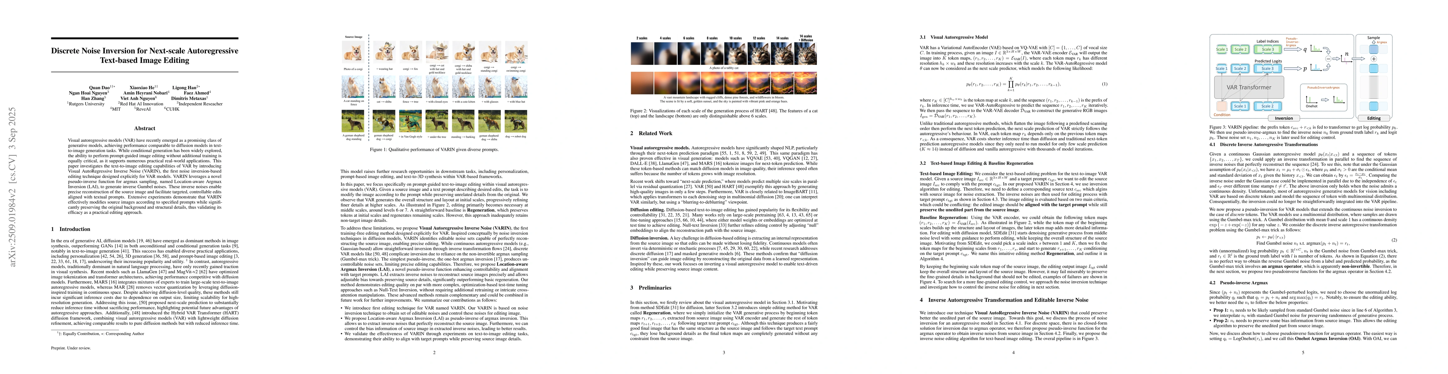 Thumbnail for Discrete Noise Inversion for Next-scale Autoregressive Text-based Image
  Editing