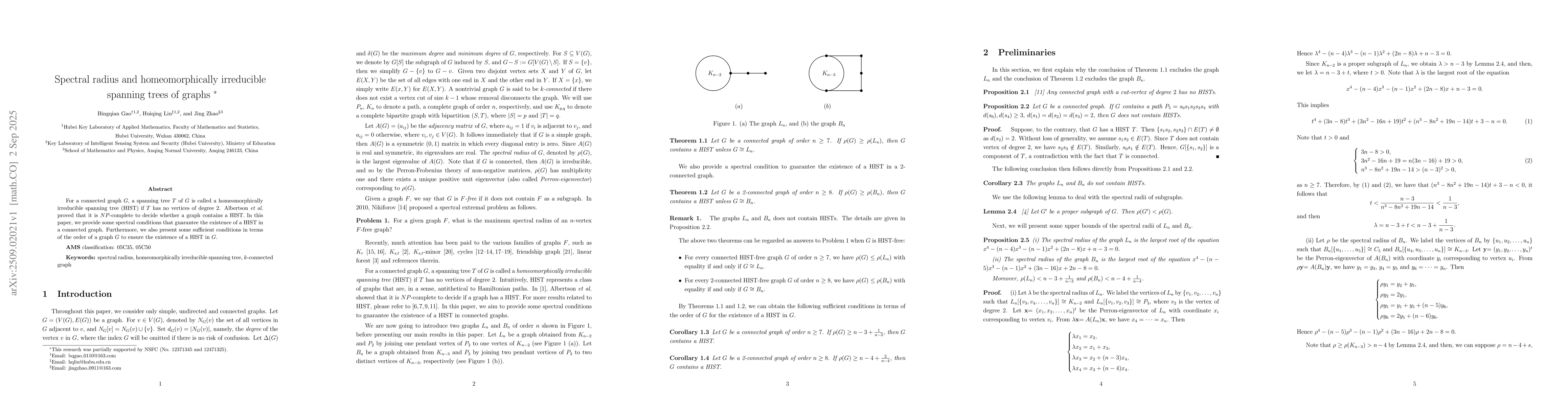 Thumbnail for Spectral radius and homeomorphically irreducible spanning trees of
  graphs