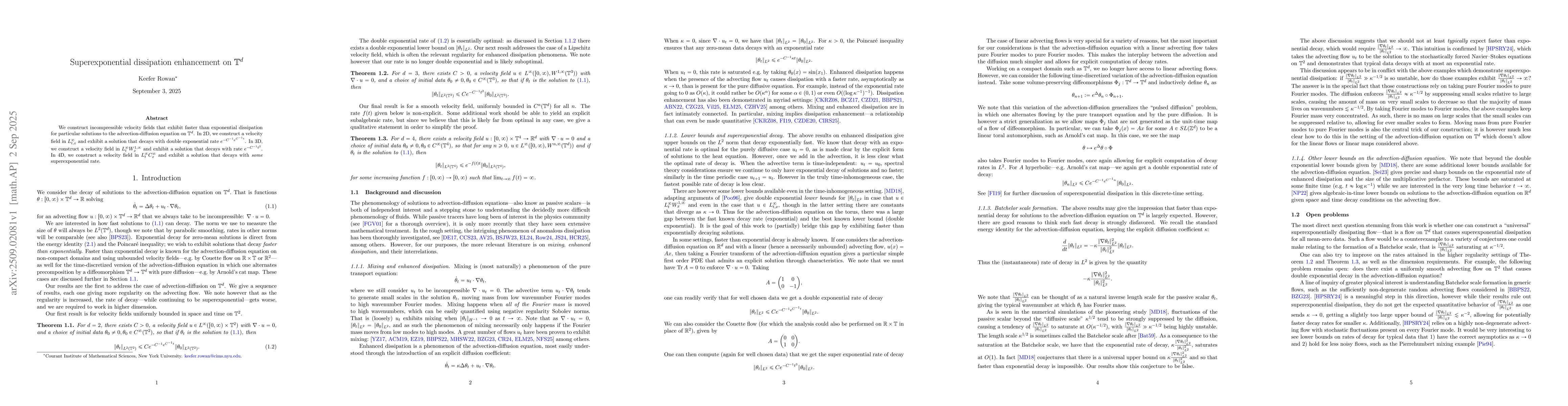 Thumbnail for Superexponential dissipation enhancement on $\mathbb{T}^d$