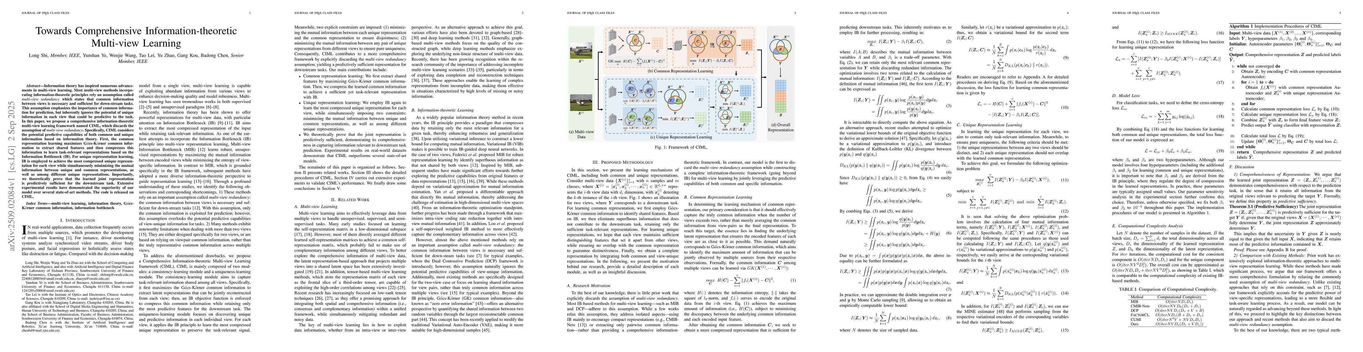 Thumbnail for Towards Comprehensive Information-theoretic Multi-view Learning
