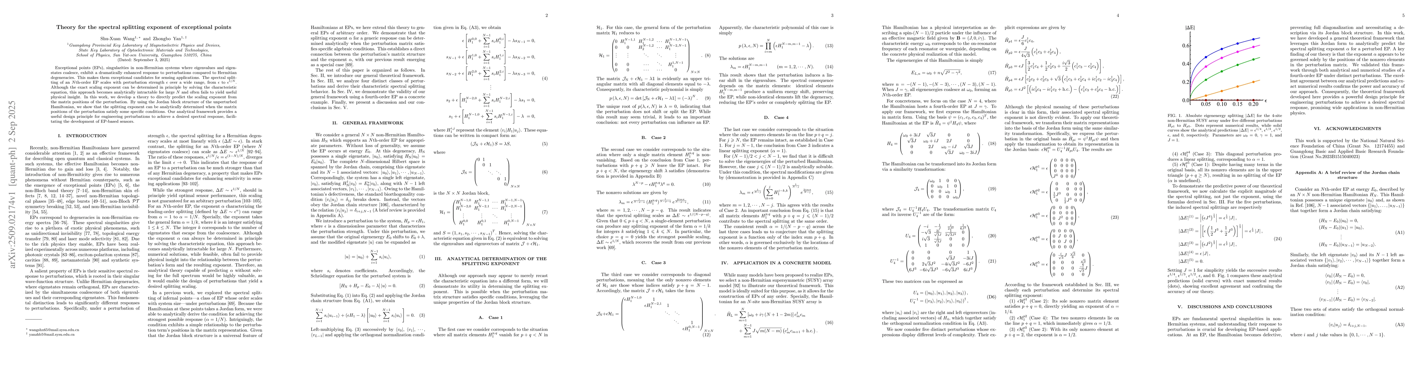 Thumbnail for Theory for the spectral splitting exponent of exceptional points