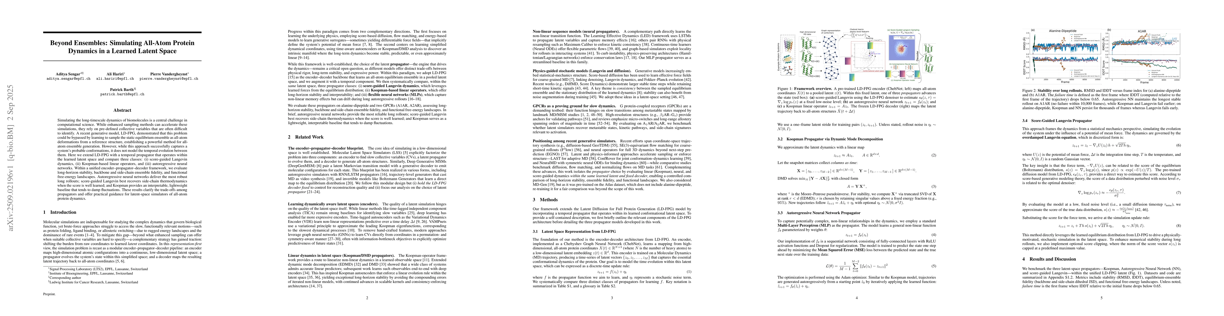 Thumbnail for Beyond Ensembles: Simulating All-Atom Protein Dynamics in a Learned
  Latent Space