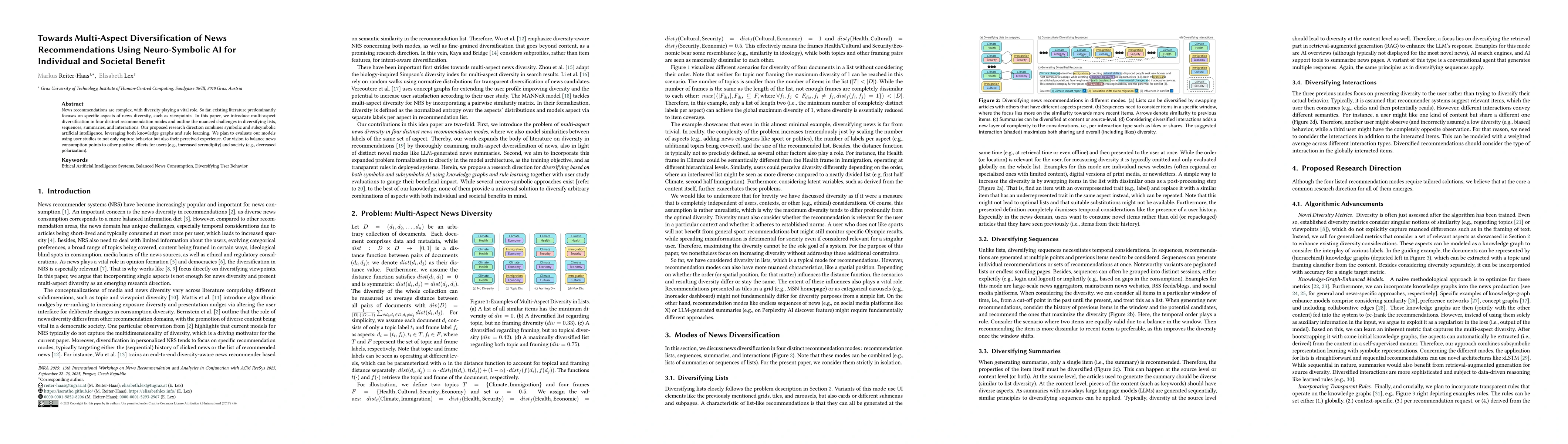 Thumbnail for Towards Multi-Aspect Diversification of News Recommendations Using
  Neuro-Symbolic AI for Individual and Societal Benefit