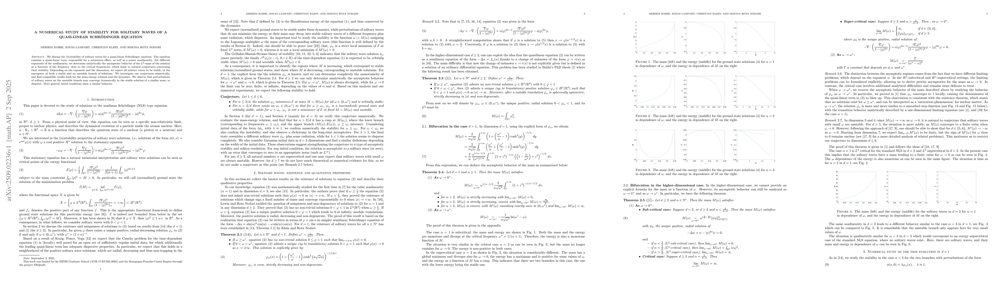 Thumbnail for A numerical study of stability for solitary waves of a quasi-linear
  Schr{ö}dinger equation