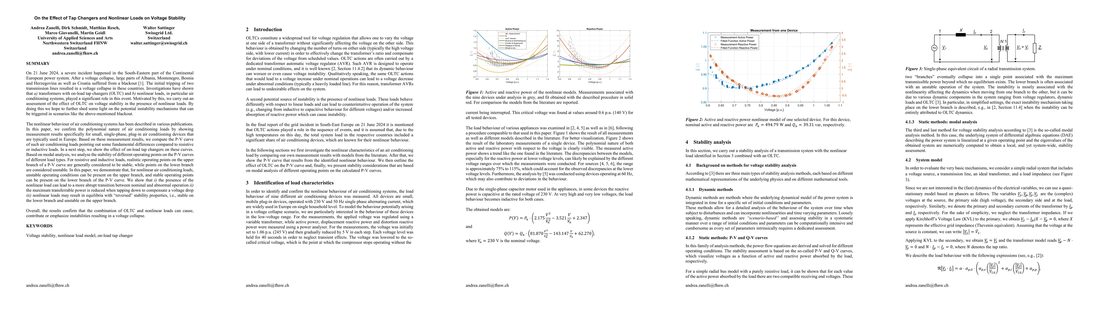 Thumbnail for On the Effect of Tap Changers and Nonlinear Loads on Voltage Stability