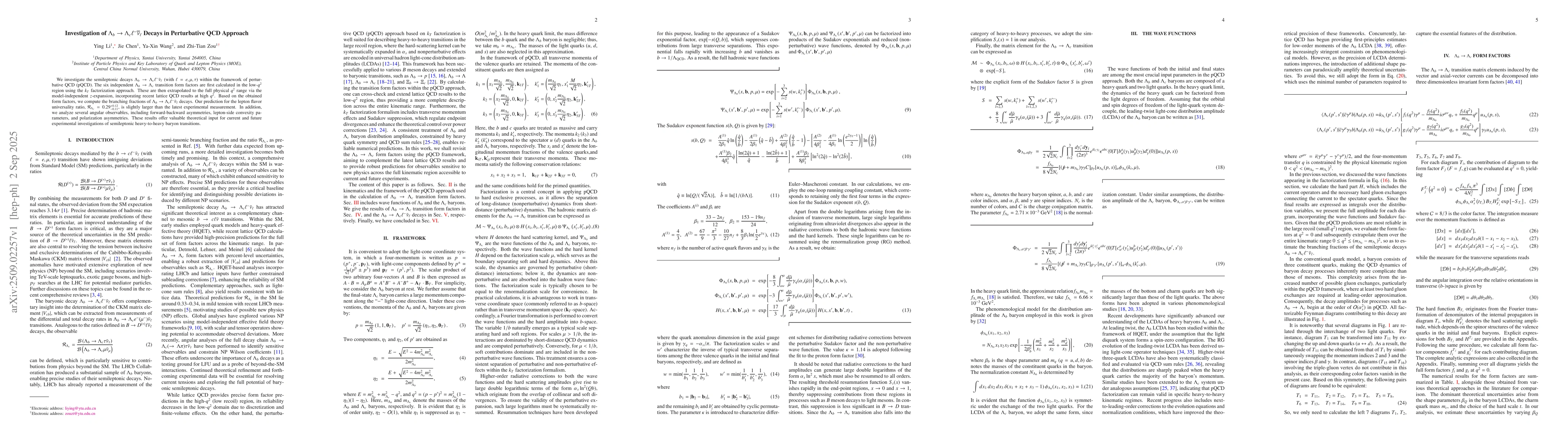 Thumbnail for Investigation of $Λ_{b}\to Λ_{c} \ell^-\overlineν_\ell$
  Decays in Perturbative QCD Approach