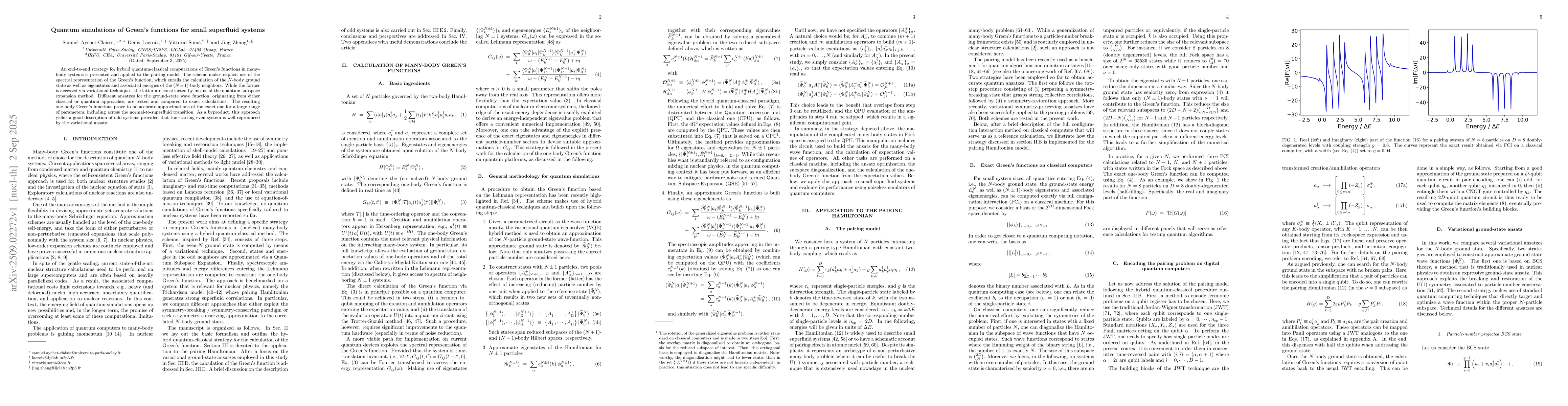 Thumbnail for Quantum simulations of Green's functions for small superfluid systems