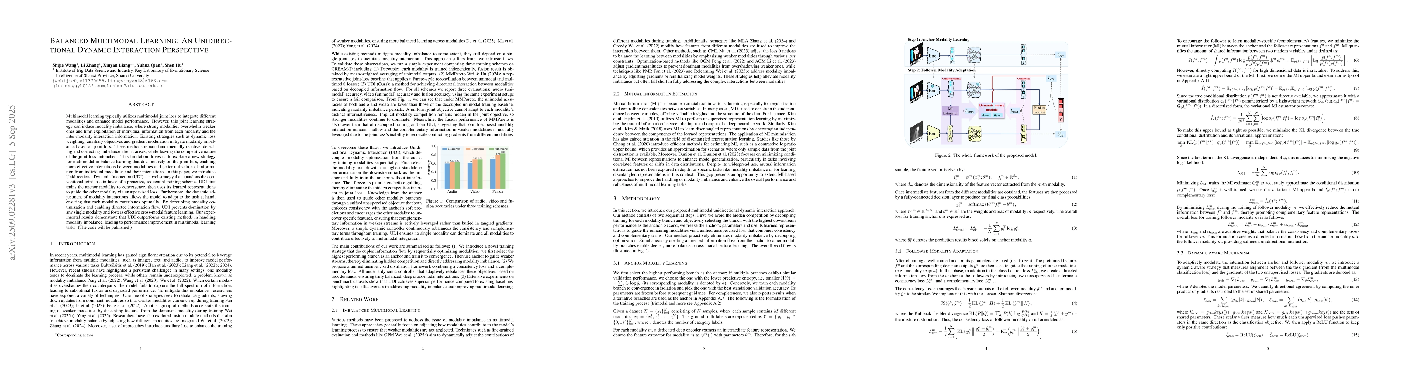 Thumbnail for Balanced Multimodal Learning: An Unidirectional Dynamic Interaction
  Perspective