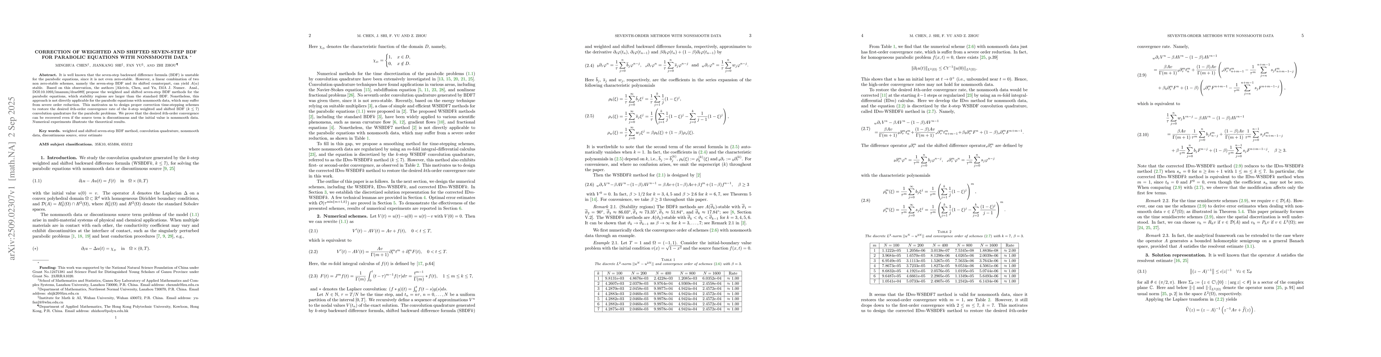 Thumbnail for Correction of weighted and shifted seven-step BDF for parabolic
  equations with nonsmooth data