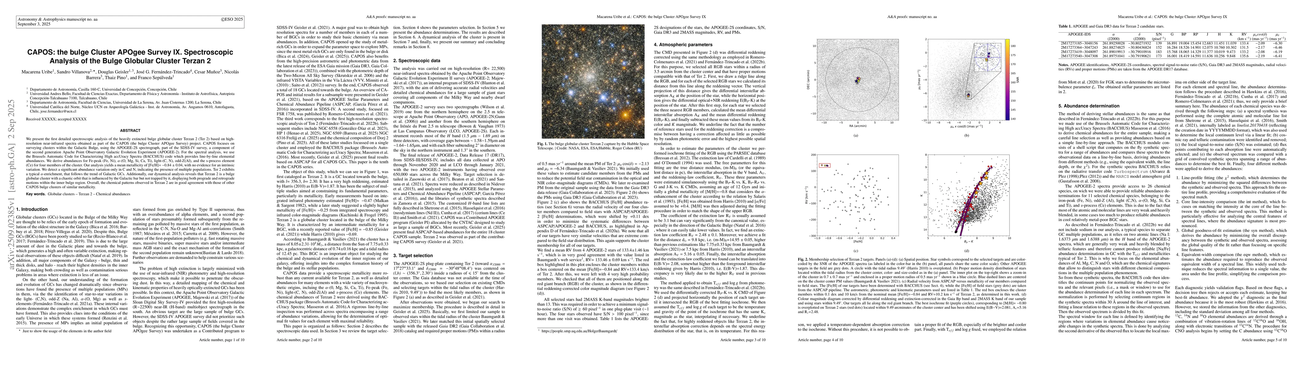 Thumbnail for CAPOS: the bulge Cluster APOgee Survey IX. Spectroscopic Analysis of the
  Bulge Globular Cluster Terzan 2