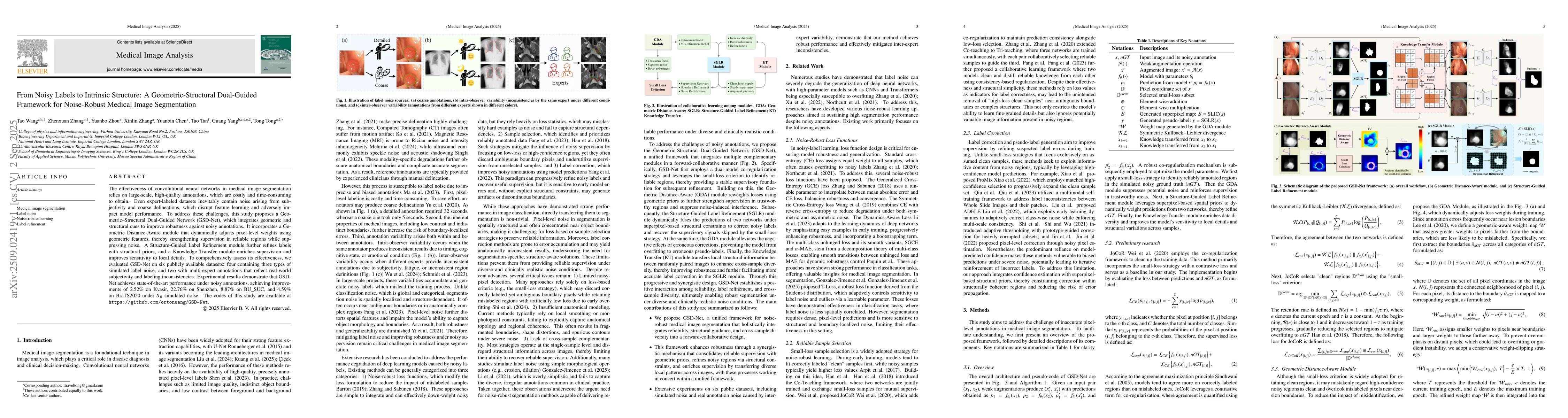 Thumbnail for From Noisy Labels to Intrinsic Structure: A Geometric-Structural
  Dual-Guided Framework for Noise-Robust Medical Image Segmentation
