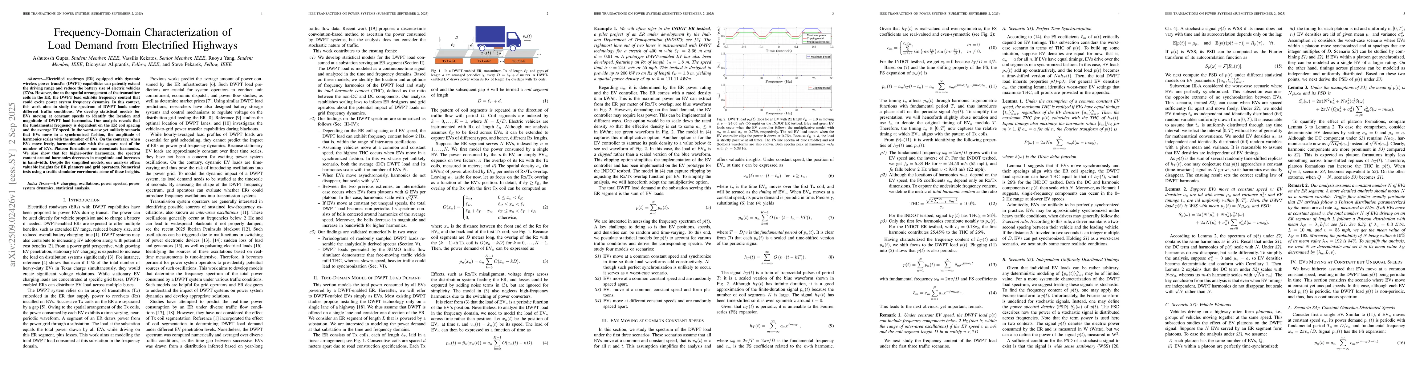 Thumbnail for Frequency-Domain Characterization of Load Demand from Electrified
  Highways