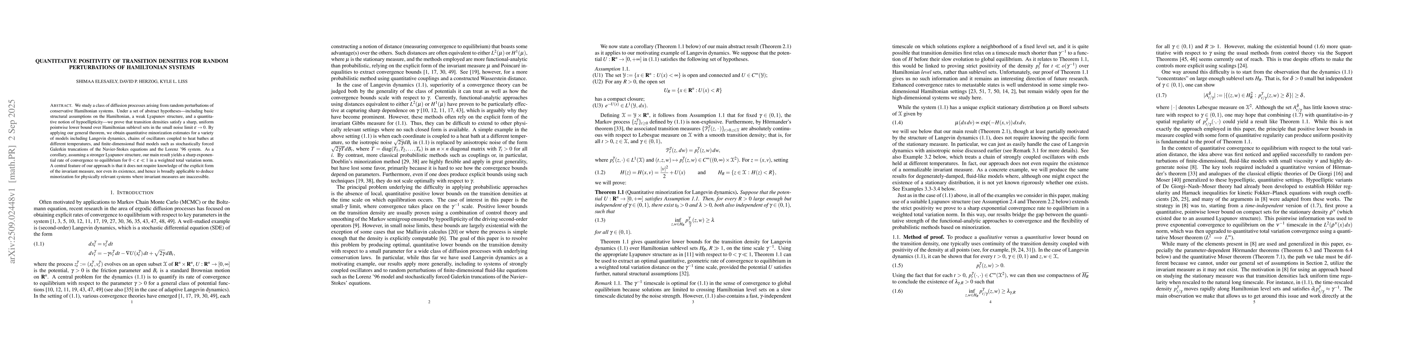 Thumbnail for Quantitative positivity of transition densities for random perturbations
  of Hamiltonian systems