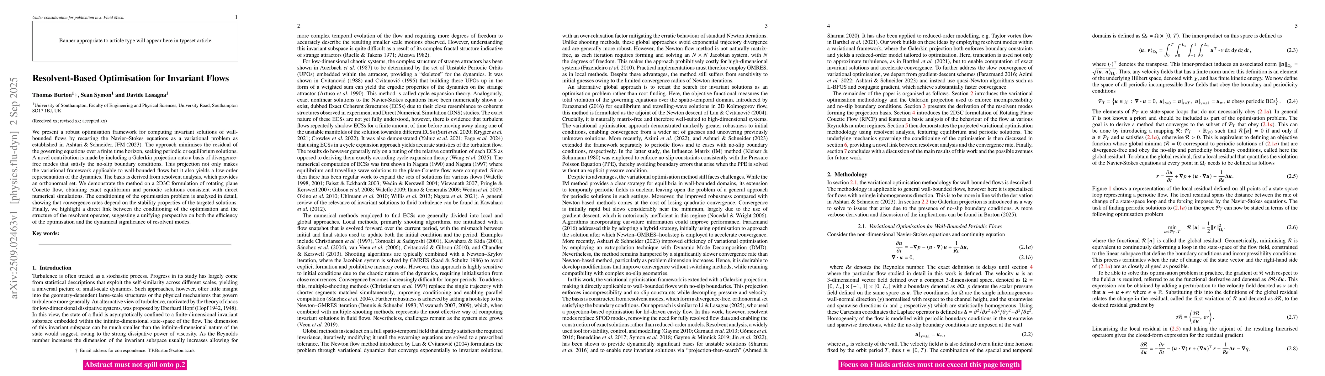 Thumbnail for Resolvent-Based Optimisation for Invariant Flows