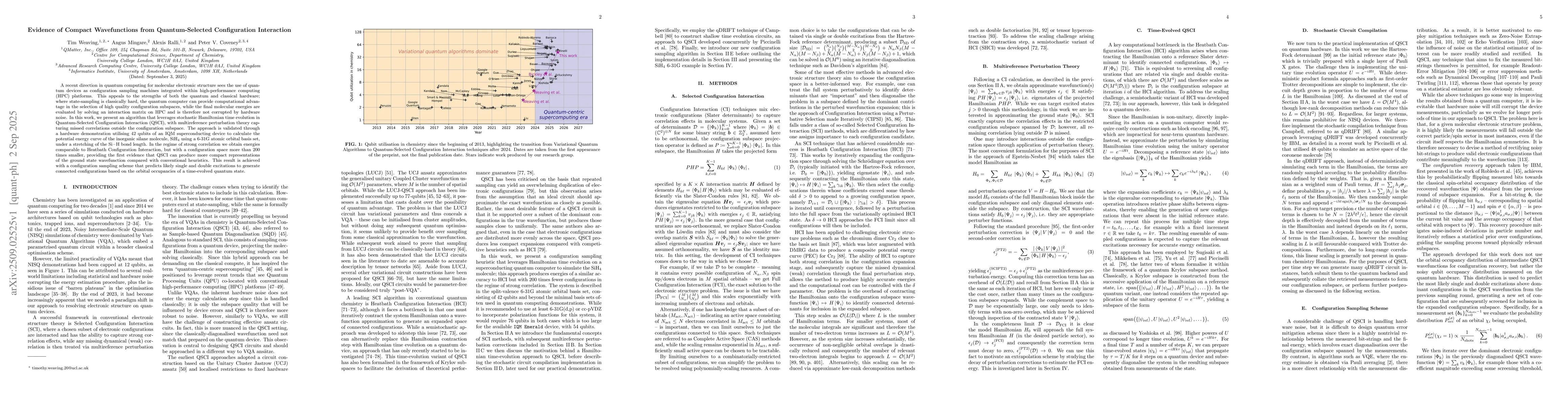 Thumbnail for Evidence of Compact Wavefunctions from Quantum-Selected Configuration
  Interaction