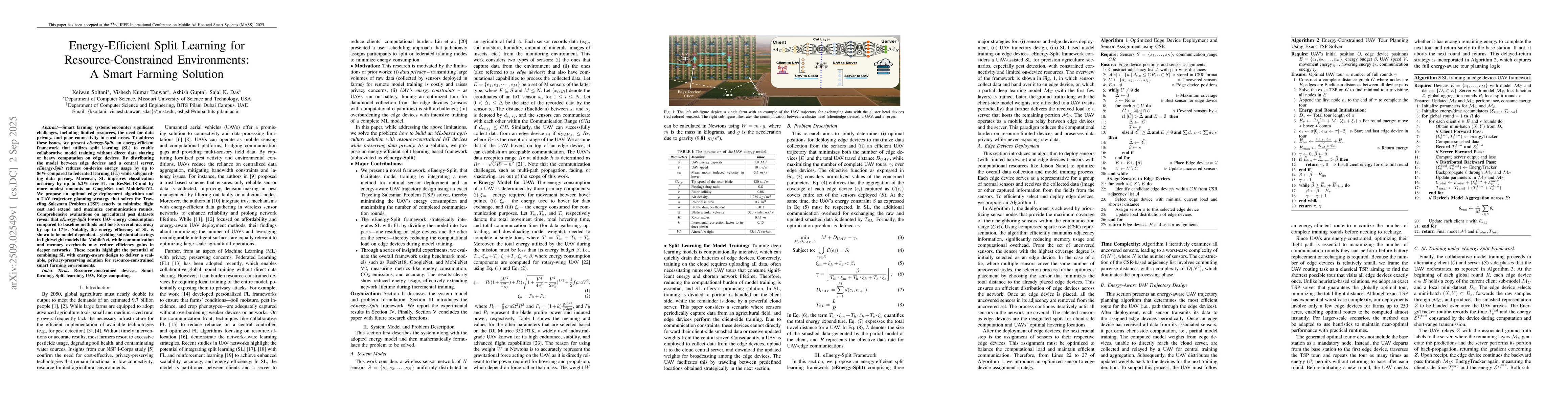 Thumbnail for Energy-Efficient Split Learning for Resource-Constrained Environments: A
  Smart Farming Solution
