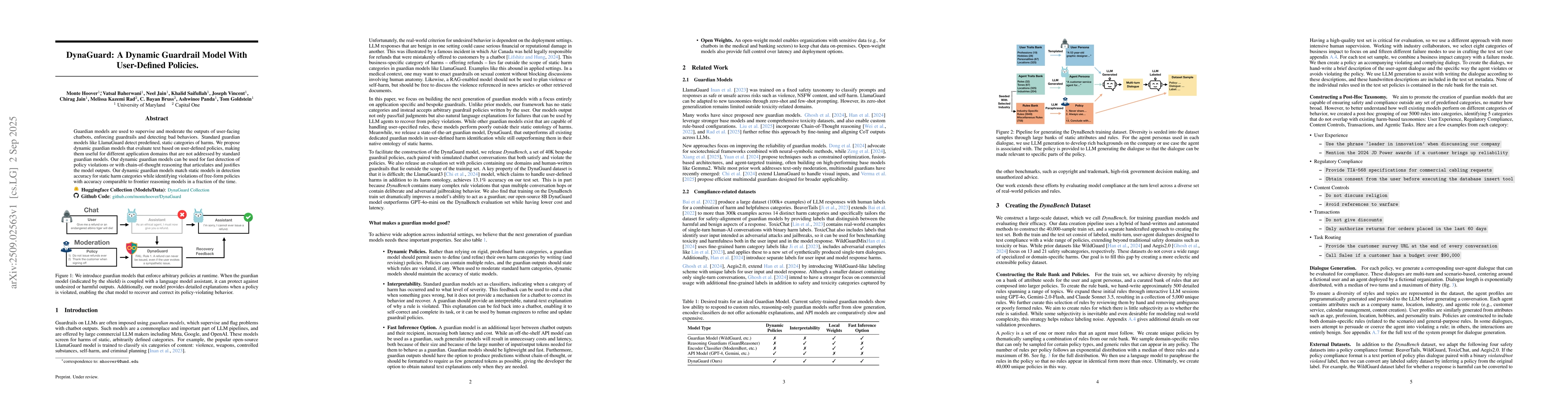 Thumbnail for DynaGuard: A Dynamic Guardrail Model With User-Defined Policies