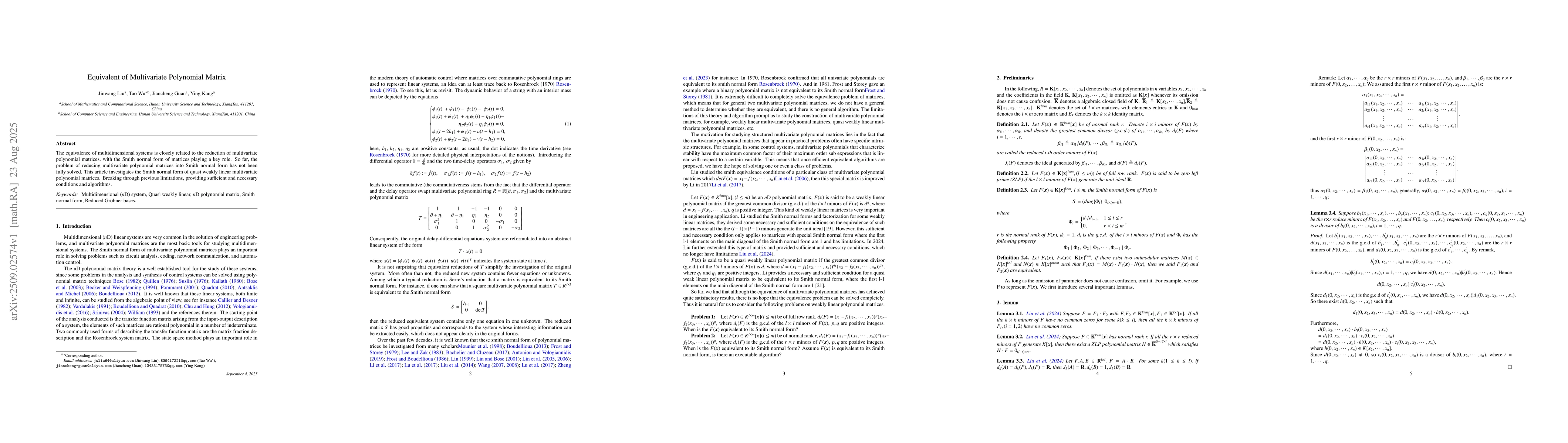 Thumbnail for Equivalent of Multivariate Polynomial Matrix